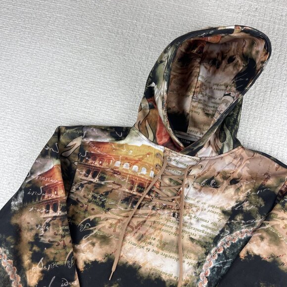 Jaded London Women's Renaissance AOP Y2K Hoodie Sweatshirt Sz 4 US, 36 EU - Picture 3 of 16